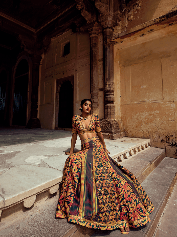 Udaipur Lehenga, Beawar Blouse & Barmer Dupatta