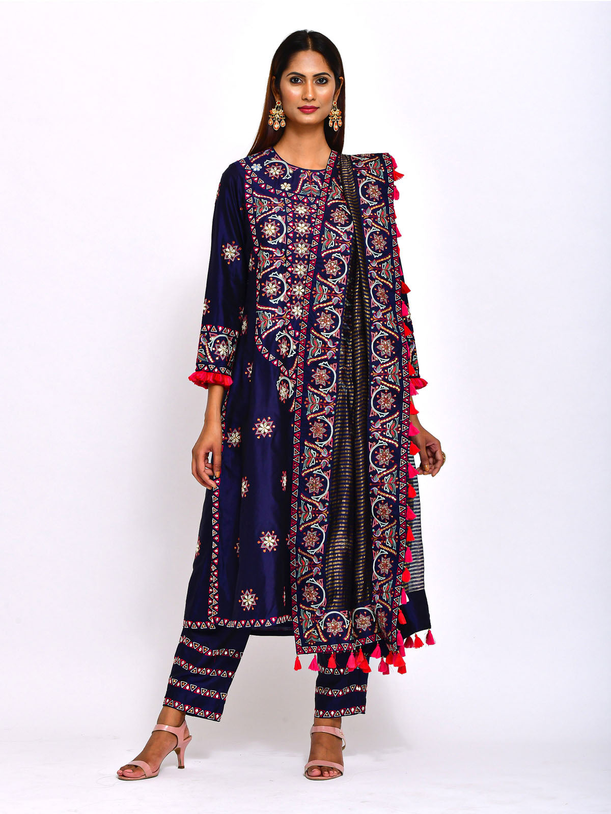 Morbagh Navy Blue Kurta Set