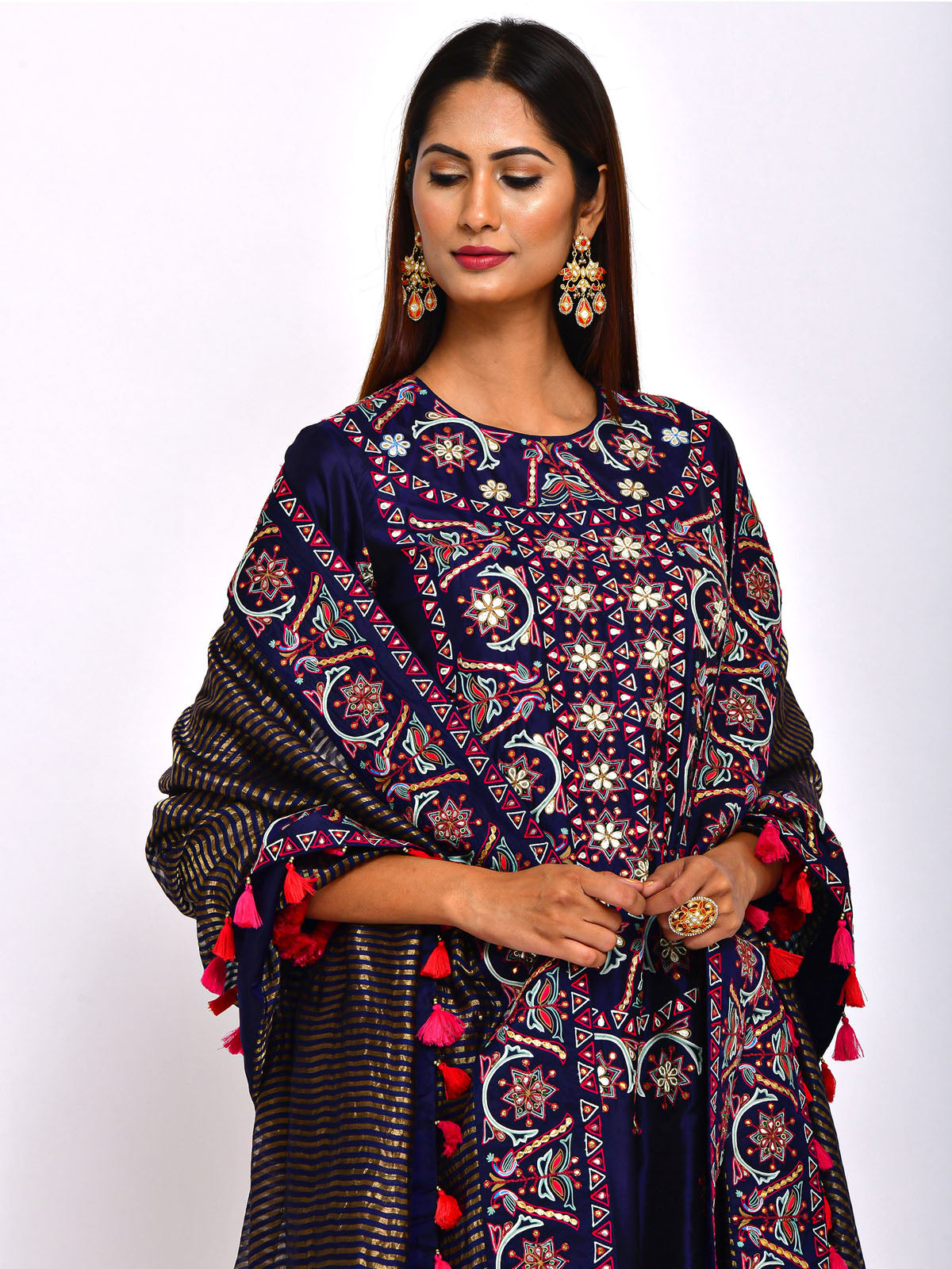 Morbagh Navy Blue Kurta Set