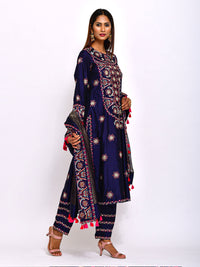 Morbagh Navy Blue Kurta Set