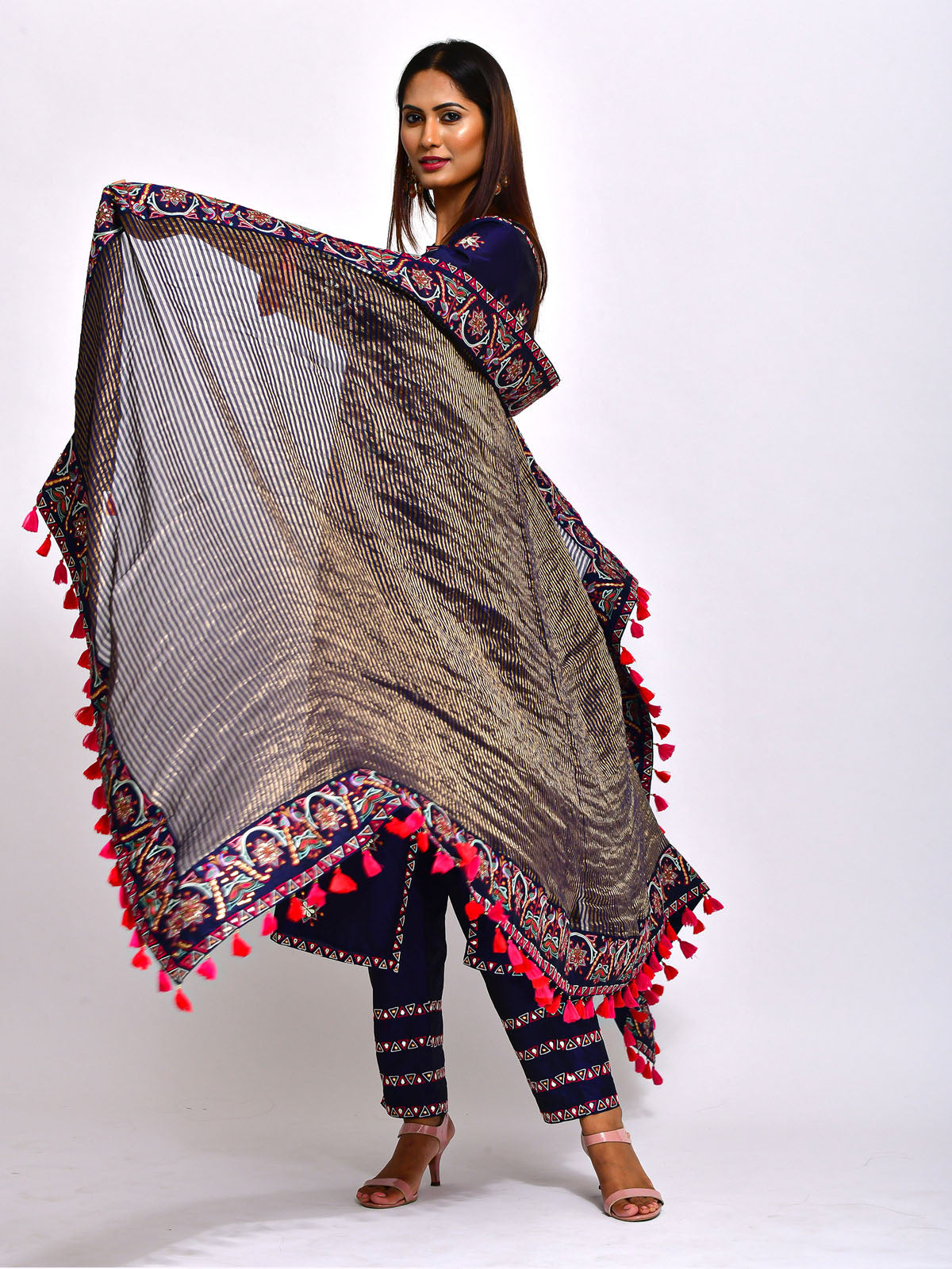 Morbagh Navy Blue Kurta Set