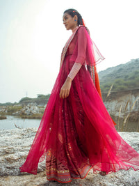 Morbagh Rose Pink Peacock Saree with Blouse