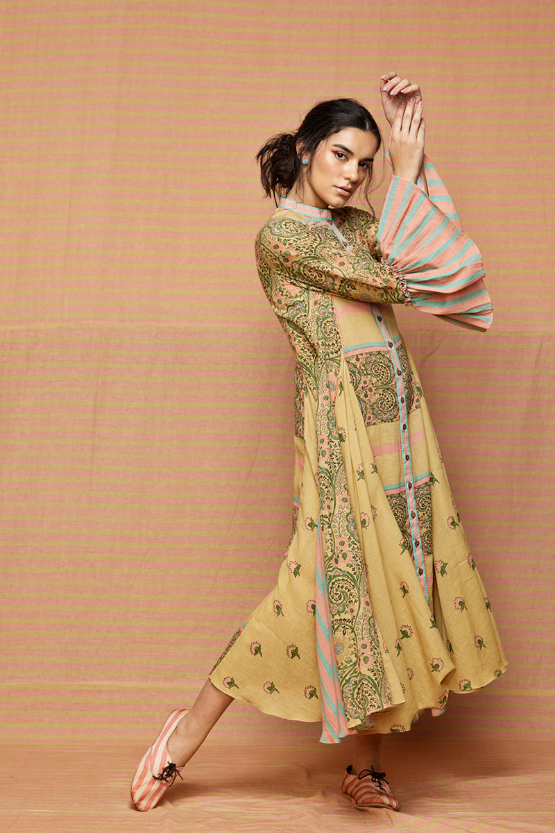 Buy Block Printed Muti Gathered Dress Online in India  Swati Vijaivargie  Rang