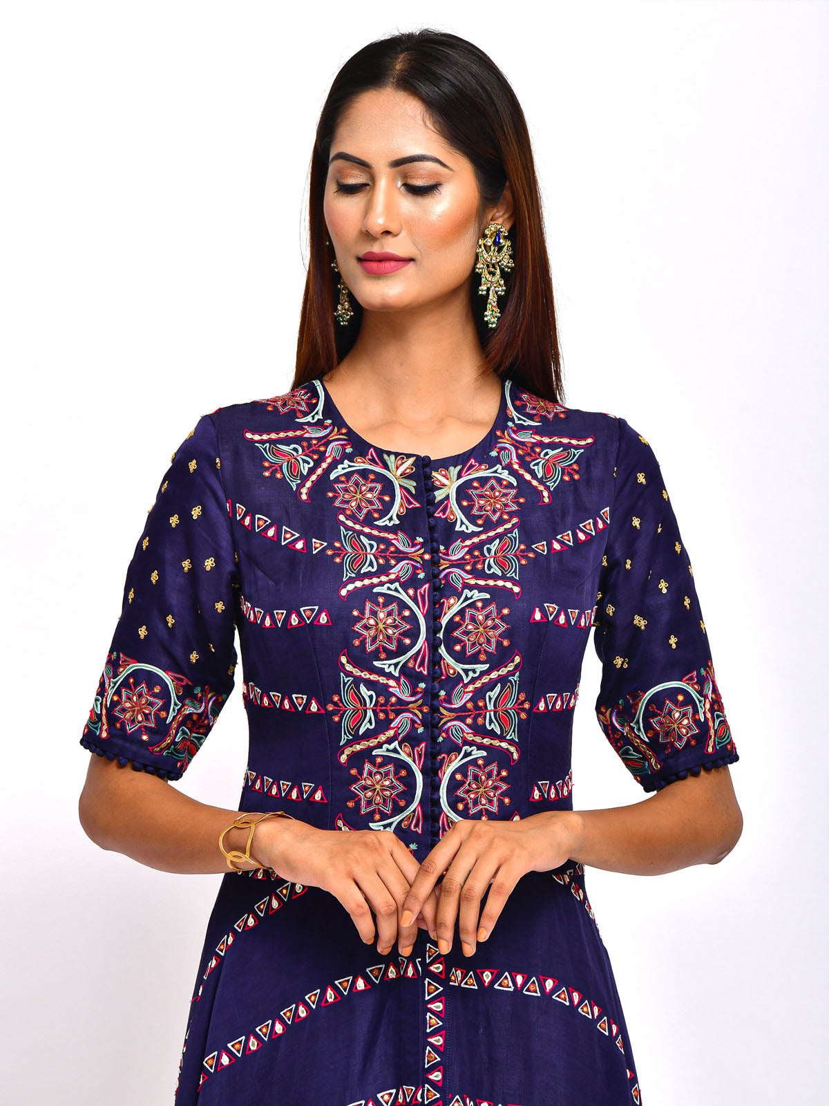 Moriya Embroidered Kurta With Dhoti Pants