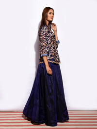 Mitthu Embroidered Top with Skirt