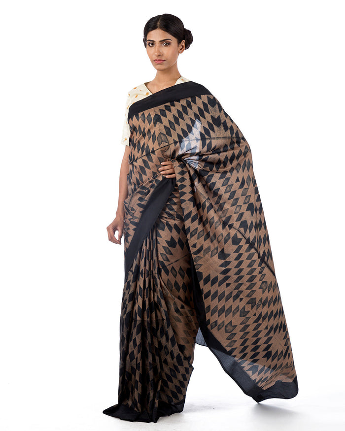 SAREE, SARI, SILK SAREE, EMBROIDERED, SHIBORI