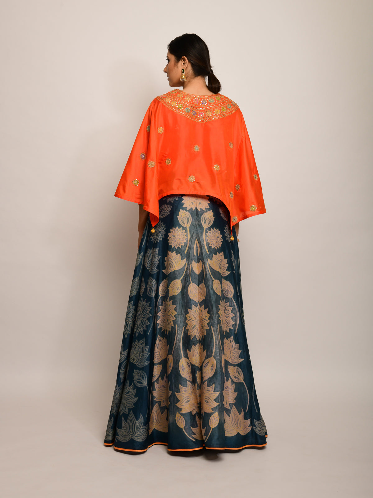 Patang Lotus Grey Shibori Skirt