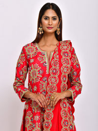 Kamal Short Embroidered Kurta, Sharara and Dupatta