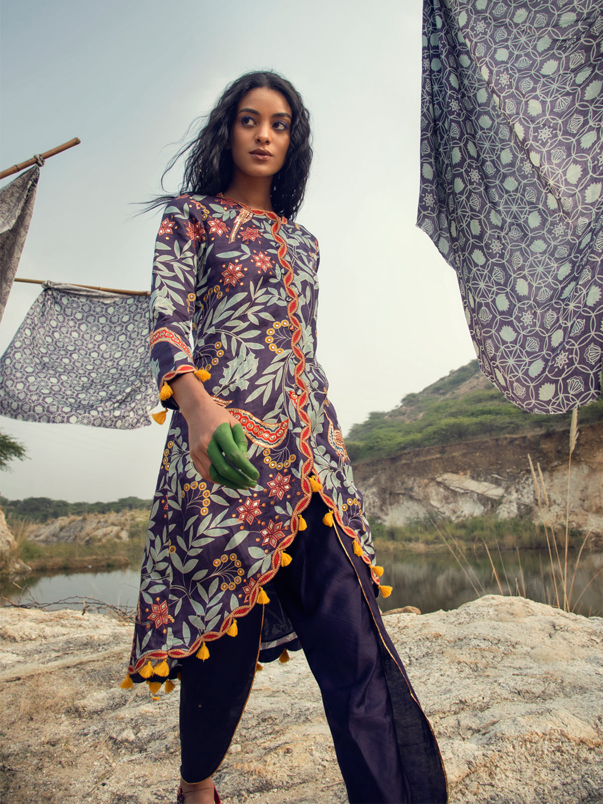 Diwali outfits for women – Morbagh embroidered kurta set by Swati Vijaivargie