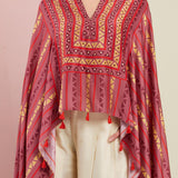Morbagh Tribal Rose Pink Tribal Cape Set