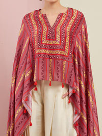 Morbagh Tribal Rose Pink Tribal Cape Set
