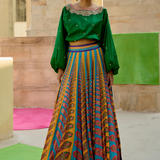 peacock lehenga with green blouse for women,
luxury peacock lehenga with emerald green top,
peacock lehenga with emerald green choli for wedding,
peacock lehenga for special occasions with green top,
designer peacock lehenga with emerald green blouse,
traditional peacock lehenga with emerald green top,
emerald green lehenga with peacock embroidery for weddings,
bridal lehenga with green top,
luxury bridal lehenga with peacock design,
emerald green bridal lehenga,
