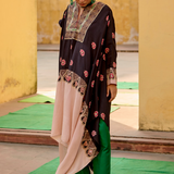 Printed Embroidered Rani Cape Set