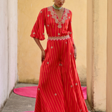 Scarlet Printed Embroidered Jumpsuit
