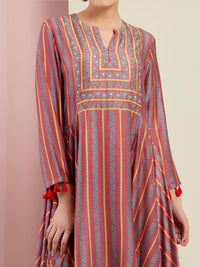 Morbagh Tribal Rose Pink Tribal Asymmetric Kurta