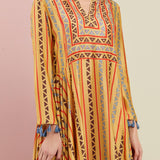 Morbagh Tribal Yellow Tribal Asymmetrical Kurta