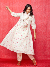 Ivory Embroidered Chanderi Stole