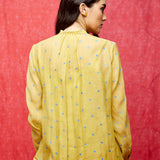 Yellow Embroidered Chanderi Shirt