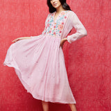 Pink Multi Embroidered Dress
