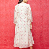 Ivory Embrodiered Chanderi Wrap Dress