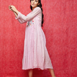 Pink Multi Embroidered Dress