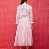 Pink Multi Embroidered Dress
