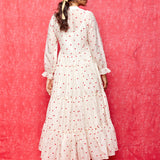 Ivory Embrodiered Chanderi Boho Dress