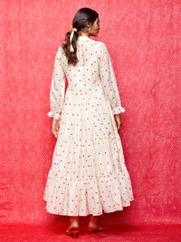 Ivory Embrodiered Chanderi Boho Dress