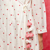 Ivory Embrodiered Chanderi Wrap Dress