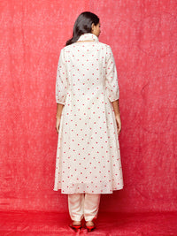 Ivory Embroidered Chanderi Kurta