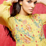 Rose Yellow Embroidered Tunic