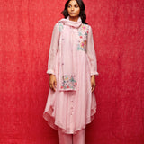 Rose Pink Embroidered Stole