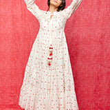 Ivory Embrodiered Chanderi Boho Dress