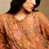 Rose Brown Embroidered Tunic