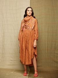 Rose Brown Embroidered Scarf