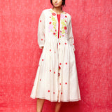 Ivory Multi Applique Embroidered Chanderi Jacket