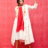 Ivory Multi Applique Embroidered Chanderi Jacket