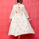 Ivory Multi Applique Embroidered Chanderi Jacket