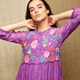 Rose Purple Embroidered Tunic
