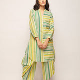 Printed Green Polka Dots Striped Tunic