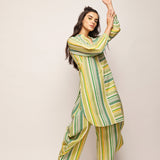 Printed Green Polka Dots Striped Tunic