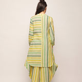 Printed Green Polka Dots Striped Tunic