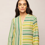 Printed Green Polka Dots Striped Tunic