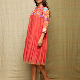 Rose Red Embroidered Dress