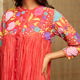 Rose Red Embroidered Dress