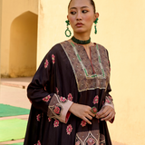 Printed Embroidered Rani Cape Set