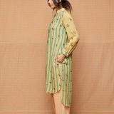 Block Printed Striped Buti Tunic with Striped Pants