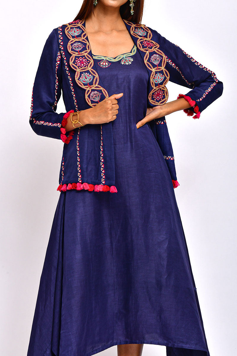 Kamal Embroidered jacket With Dress