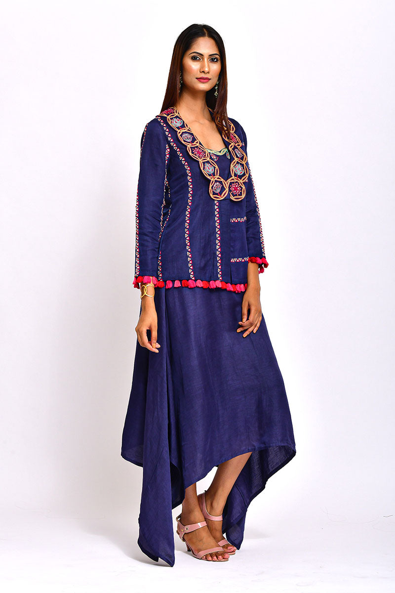 Kamal Embroidered jacket With Dress