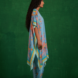 Butterfly blue poncho set